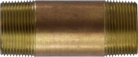 40129 by Midland | Lead Free Schedule 40 Seamless Nipple | 1-1/4" Diameter | 6" Length | Red Brass