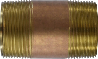 40148 by Midland | Lead Free Schedule 40 Seamless Nipple | 1-1/2" Diameter | 5-1/2" Length | Red Brass