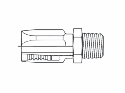 403R-2 by Couplamatic | R1 & R2 Reusable Coupling | 1/4" Hose ID x 1/4-18 Thread Size | for 100R2 Thin Hose NPTF Male Solid | Straight | Trivalent Zinc Plating