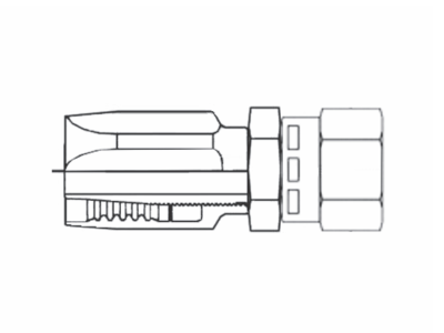 827R-2 by Couplamatic | R1 & R2 Reusable Coupling | 1/2" Hose ID x 7/8x14 Thread Size | for 100R2 Thin Hose JIC 37° Female Swivel | Straight | Trivalent Zinc Plating