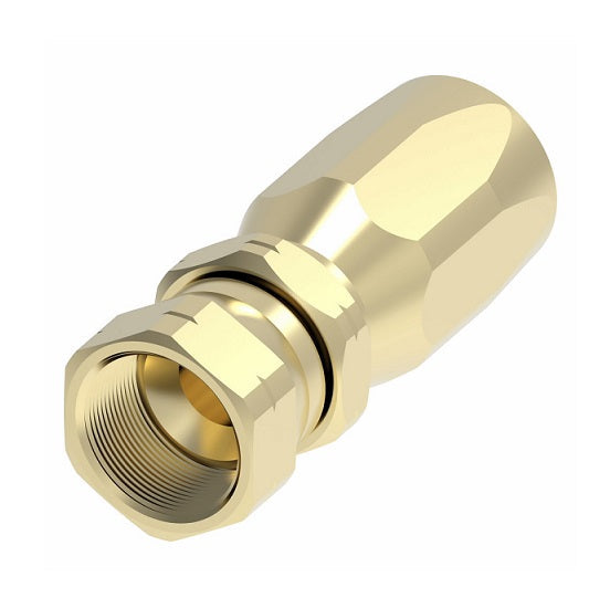 4401-6B Aeroquip by Danfoss | Female SAE 45° Swivel 100R5 Reusable Hose Fitting (2 Piece) | -06 Female SAE 45° Swivel x -06 Reusable Hose End | Brass