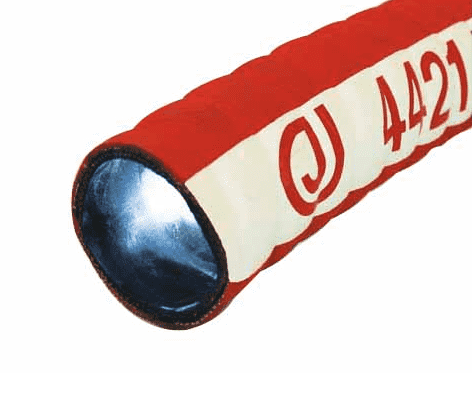 4421-0400-100 by Jason Industrial | 4421 Series | Tank Truck Hose | Corrugated | 150 PSI | 4" ID | 4.57" OD | Red | 100ft
