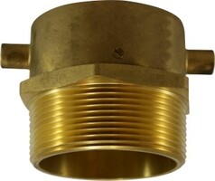 444112 by Midland | Fire Hose Fitting | Swivel with Lugs | 2-1/2" Female NST x 2-1/2" Male NPT | Adapter | Brass