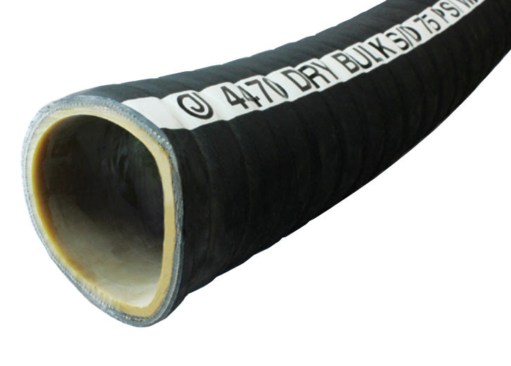 4470-0250-100 by Jason Industrial | 4470 Series | Bulk Material Suction Hose SΩ | 2-1/2" ID | 3.11" OD | 75 PSI | Black | 100ft