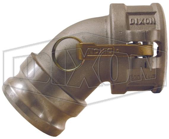 300DA-45AL by Dixon Valve | Cam & Groove Coupling | 45° Elbow | Type DA | 3" Adapter x 3" Coupler | Aluminum