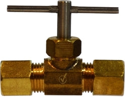 709106-04 by Midland | Lead Free Needle Valve | 1/4" Compression x 1/4" Compression | Brass | Replaces: 46021LF / 46-021LF