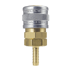 4604W by ZSi-Foster | Quick Disconnect | 1-Way Manual Socket | Buna-N Seal | For Water | 1/4" ID | Hose Stem | Brass/Stainless Steel