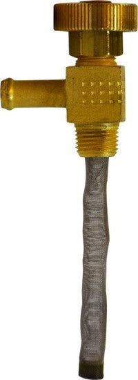 46064 by Midland | Drain Cock Fitting | Gasoline Shut Off with Screen Filter | 1/4" Hose Barb x 1/8" Male Pipe | Brass