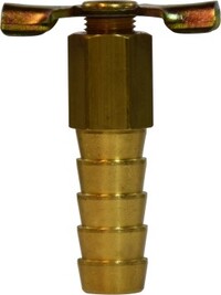 46076 by Midland | Drain Cock Fitting | Long Internal Seat | 3/8" Hose Barb ID | Brass