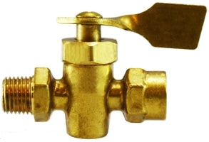 46406M by Midland | Specialty Valve Fitting | Solid Bottom Fuel Valve | 1/4" Male Pipe x 1/4" Male Pipe | Brass
