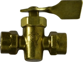 46411M by Midland | Specialty Valve Fitting | Solid Bottom Fuel Valve | 1/4" Female Pipe x 1/4" Female Pipe | Brass