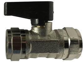 46652 by Midland | Mini Ball Valve | 3/8" Female Pipe x 3/8" Female Pipe | Chrome Plated Brass