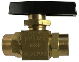 46832 by Midland | Industrial Instrumentation Panel Mount Ball Valve | 1/4" Female Pipe x 1/4" Female Pipe | Brass