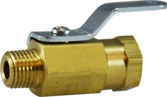 46900 by Midland | Miniature Ball Valve | 1/8" Male Pipe x 1/8" Female Pipe | Brass