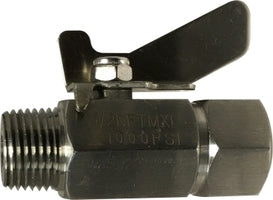 46905SS by Midland | Mini Ball Valve with Butterfly Handle | 1/2" Male Pipe x 1/2" Female Pipe | 316 Stainless Steel