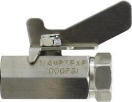 46922SS by Midland | Mini Ball Valve with Butterfly Handle | 1/4" Female Pipe x 1/4" Female Pipe | 316 Stainless Steel