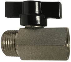 46931T by Midland | Mini Ball Valve | 1/4" Male NPT x 1/4" Female NPT | Viton Seals | Handle | Tee | Chrome Plated Brass