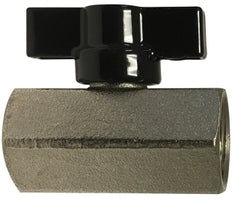 46934LT by Midland | Mini Ball Valve | 1/8" Female NPT x 1/8" Female NPT | Viton Seals | Handle | Tee | Chrome Plated Brass