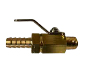 46988 by Midland | Marine Fitting | Mini Ball Valve with Stainless Steel Handle and Nut | 3/8" Hose Barb x 3/8" Male Pipe | Brass