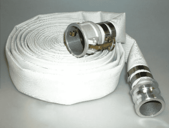 4705-0300-050CE by Jason Industrial | 4705 Series | Municipal Grade Single Jacket (SJ) Mill Discharge Hose Assembly | 200 PSI | 3" ID | M x F 3" AL Cam Lock (C x E) | White | 50ft