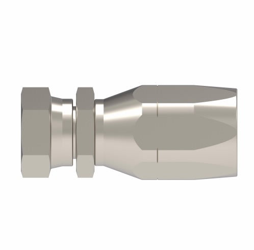 259-4721-8-6 Aeroquip by Danfoss | Female 37° JIC Swivel 100R2 Skive Style Reusable Hose Fitting | -08 Female 37° JIC Swivel x -06 Reusable Hose End | 316 Stainless Steel