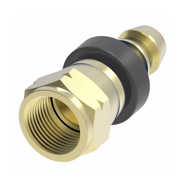 4739-6B Aeroquip by Danfoss | Male SAE 45° Socketless Reusable Hose Fitting | -06 Male SAE 45° x -06 Push-On Hose Barb | Brass