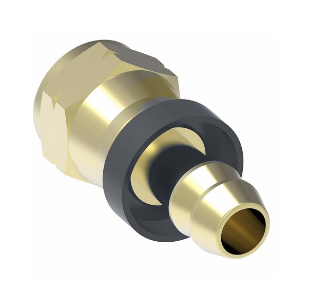 4739-6B Aeroquip by Danfoss | Male SAE 45° Socketless Reusable Hose Fitting | -06 Male SAE 45° x -06 Push-On Hose Barb | Brass