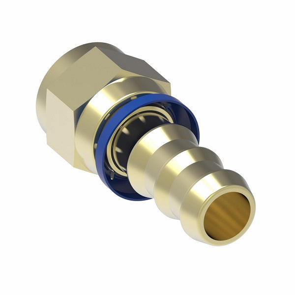 4741-6B Aeroquip by Danfoss | Male 37° JIC Socketless Reusable Hose Fitting | -06 Male 37° JIC x -06 Push-On Hose Barb | Brass