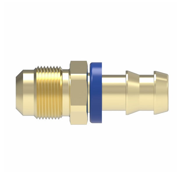 4742-6B Aeroquip by Danfoss | Male SAE 45° Flare Socketless Reusable Hose Fitting | -06 Male SAE 45° Flare x -06 Push-On Hose Barb | Brass