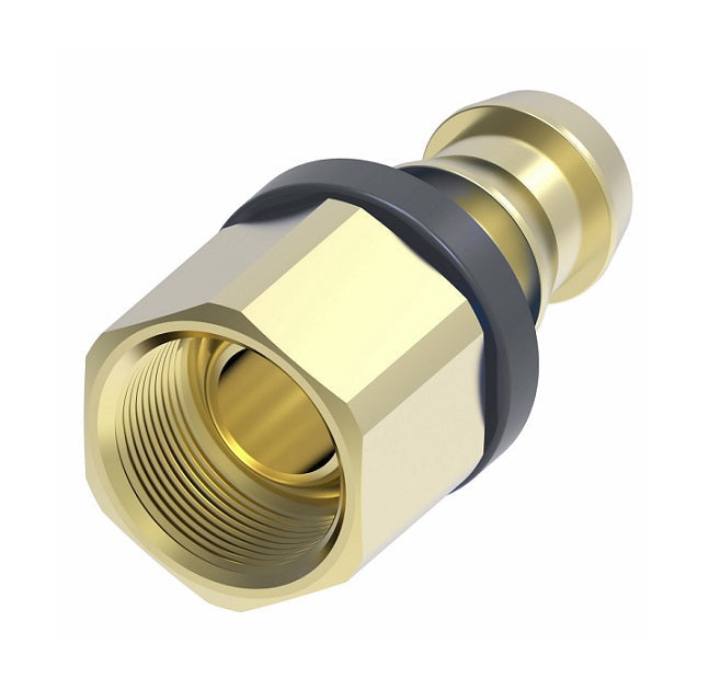4743-5-4B Aeroquip by Danfoss | Female SAE 42° Inverted Flare Socketless Reusable Hose Fitting | -05 Female Inverted Flare x -04 Push-On Hose Barb | Brass