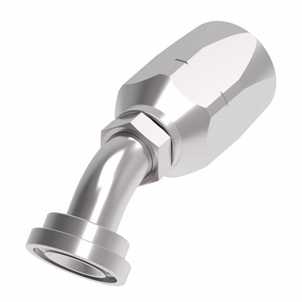 4745-20S Aeroquip by Danfoss | Code 61 Split Flange SAE J518 45° Elbow 100R2 Skive Style Reusable Hose Fitting | -20 Code 61 Split Flange x -20 Reusable Hose End | Steel