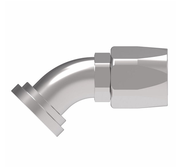 4777-32-24S Aeroquip by Danfoss | SAE Code 61 Split Flange 45° Elbow (SAE J518) 100R5 Reusable Hose Fitting | -32 Code 61 Split Flange x -24 Reusable Hose End | Steel