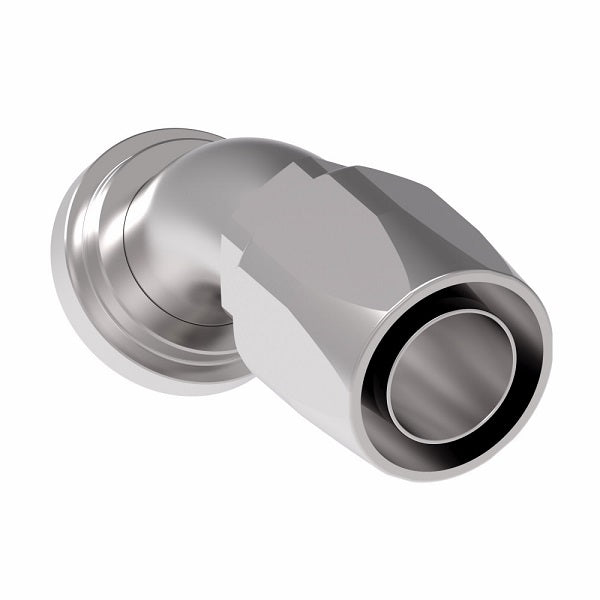 4777-16S Aeroquip by Danfoss | SAE Code 61 Split Flange 45° Elbow (SAE J518) 100R5 Reusable Hose Fitting | -16 Code 61 Split Flange x -16 Reusable Hose End | Steel