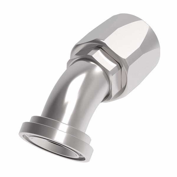 4777-16S Aeroquip by Danfoss | SAE Code 61 Split Flange 45° Elbow (SAE J518) 100R5 Reusable Hose Fitting | -16 Code 61 Split Flange x -16 Reusable Hose End | Steel