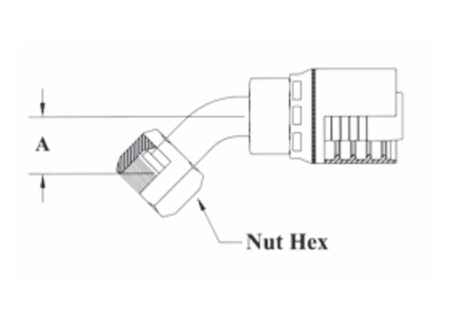 4GC31-12x12 by Couplamatic | Grip Crimp 4GC Series Coupling | 3/4" Hose ID x 1-3/16x12 Thread Size O-Ring Face Seal | ORF Female Swivel | 45° Elbow | Trivalent Zinc Plating