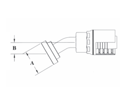 4GC49-16x16 by Couplamatic | Grip Crimp 4GC Series Coupling | 1" Hose ID x 1" Split Flange Size | Code 61 | 30° Elbow | Trivalent Zinc Plating