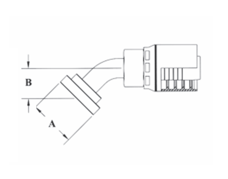 4GC50-32x32 by Couplamatic | Grip Crimp 4GC Series Coupling | 2" Hose ID x 2" Split Flange Size | Code 61 | 45° Elbow | Trivalent Zinc Plating