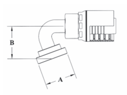 4GC56-16x16 by Couplamatic | Grip Crimp 4GC Series Coupling | 1" Hose ID x 1" Split Flange Size | Code 61 | 110° Elbow | Trivalent Zinc Plating