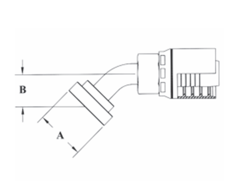 4GC61-16x16 by Couplamatic | Grip Crimp 4GC Series Coupling | 1" Hose ID x 1" Split Flange Size | Code 62 | 45° Elbow | Trivalent Zinc Plating