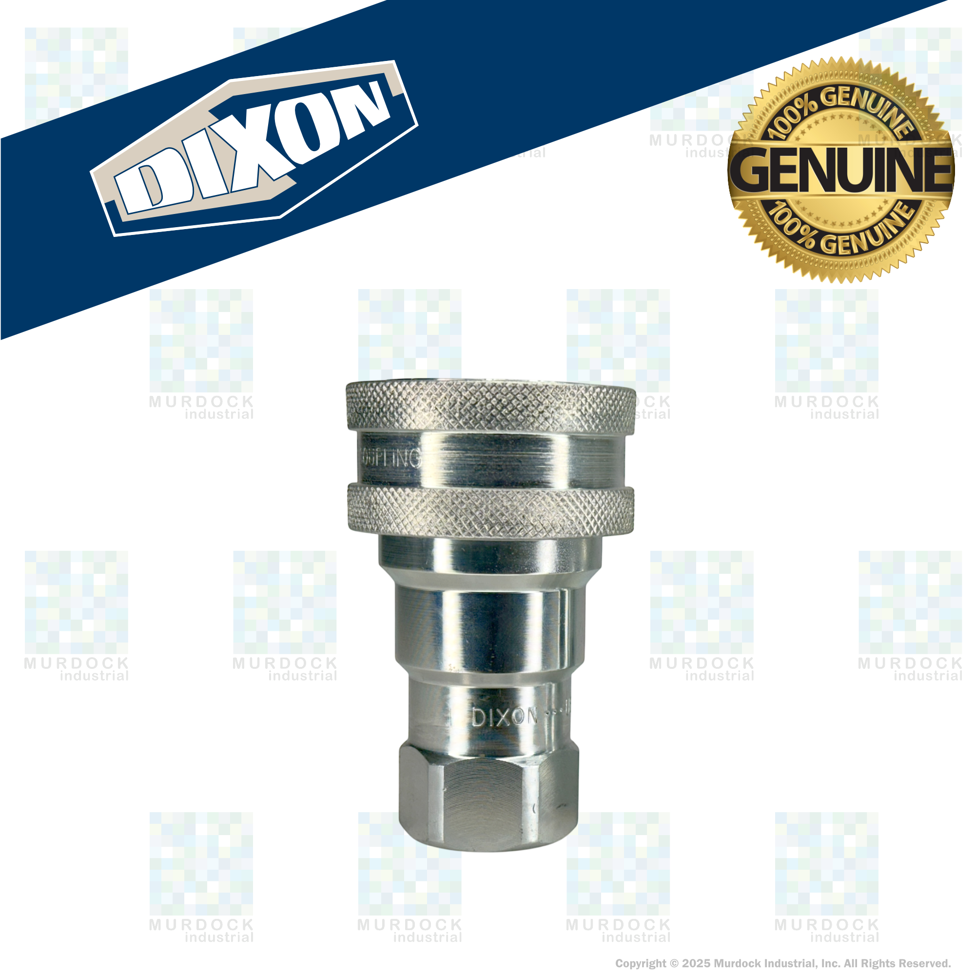 4HF4 by Dixon Valve | Hydraulic Quick Disconnect Coupling | H-Series | 1/2" Female NPTF x 1/2" ISO-B Interchange | Socket | Nitrile Seal | Steel