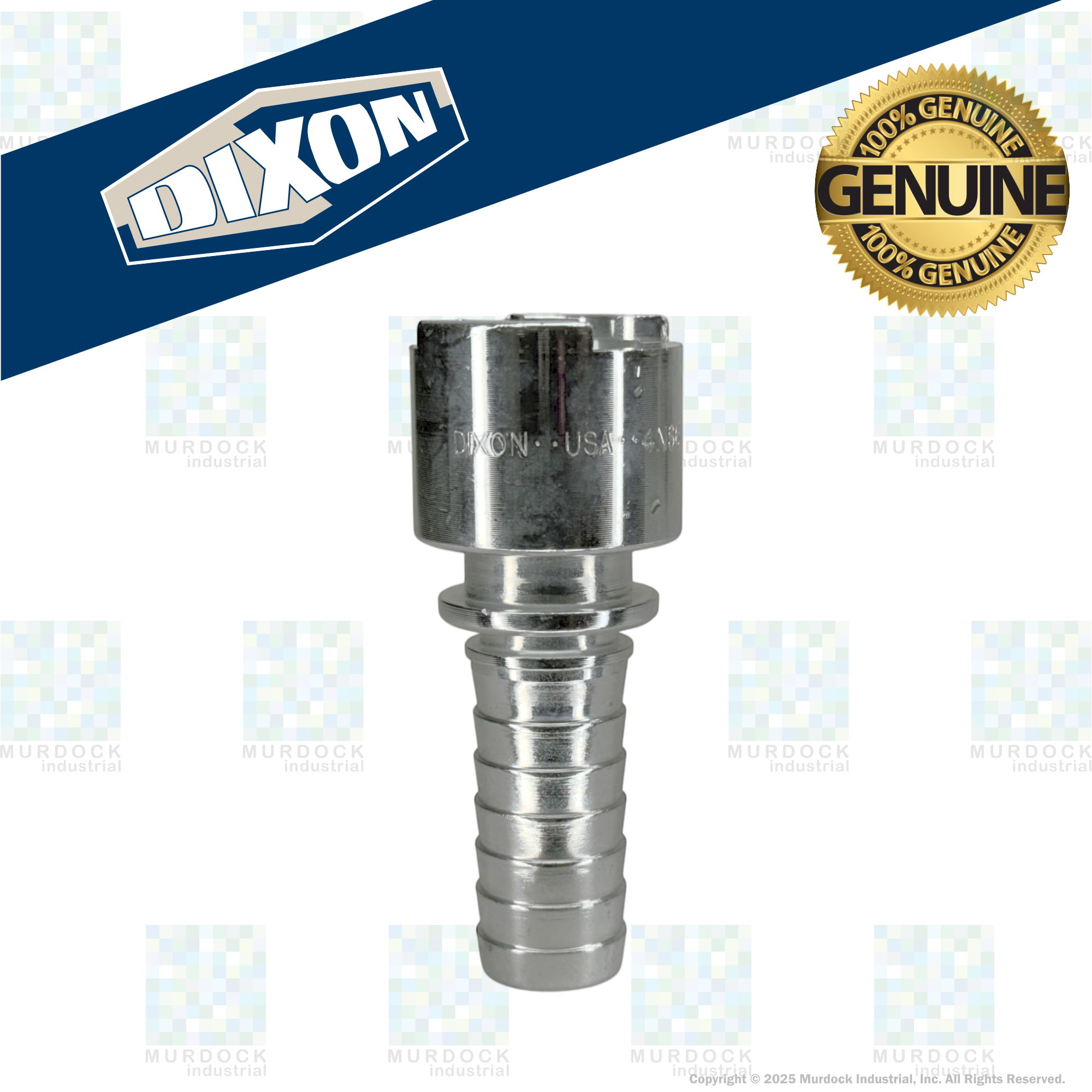 4NS6 by Dixon Valve | Pneumatic Quick Disconnect Coupling | Dix-Lock® N-Series | Hose Barb | 3/4" Hose ID x 1/2" Body Size | Socket | Nitrile Seal | Steel