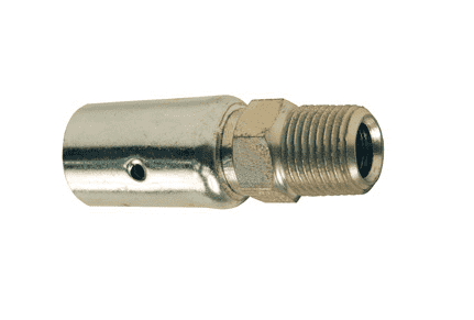 6P3 Dixon Valve 3/8" Plated Carbon Steel External Swage Uni-Range Male Coupling - Hose OD from 54/64" to 58/64"