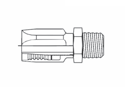 5R5-4MP by Couplamatic | R5 Reusable Coupling | 1/4" Hose ID x 1/4-18 Thread Size Male Solid NPTF | Straight | Trivalent Zinc Plating