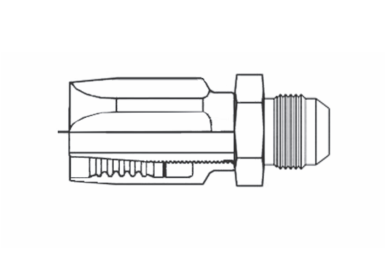 4R5-4MJ by Couplamatic | R5 Reusable Coupling | 3/16" Hose ID x 7/16-20 Thread Size JIC 37° Male Solid | Straight | Trivalent Zinc Plating
