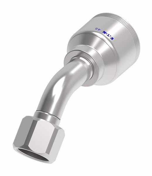 4SA16FJA12 Aeroquip by Danfoss | 4 Wire 4S Female JIC/37° Swivel 45° Elbow (FJA) Crimp Fitting | -16 Female JIC/37° Swivel x -12 Hose Barb | Steel
