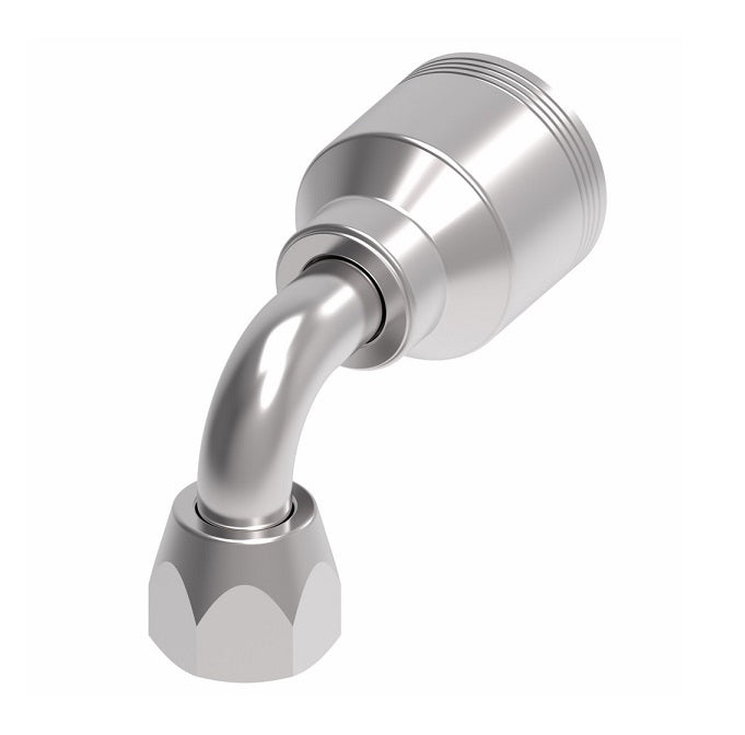 4SA8FJB8 Aeroquip by Danfoss | 4 Wire 4S Female JIC 37° Swivel 90° Elbow (FJB) Crimp Fitting | -08 Female JIC 37° Swivel x -08 Hose Barb | Steel