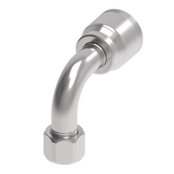 4SA16FJB16 Aeroquip by Danfoss | 4 Wire 4S Female JIC/37° Swivel 90° Elbow (FJB) Crimp Fitting | -16 Female JIC/37° Swivel x -16 Hose Barb | Steel