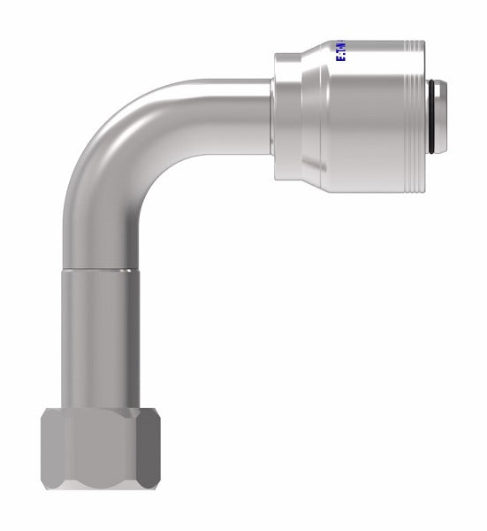 4SA16FJC16 Aeroquip by Danfoss | 4 Wire 4S Female JIC/37° Swivel 90° Elbow Long Drop (FJC) Crimp Fitting | -16 Female JIC/37° Swivel x -16 Hose Barb | Steel