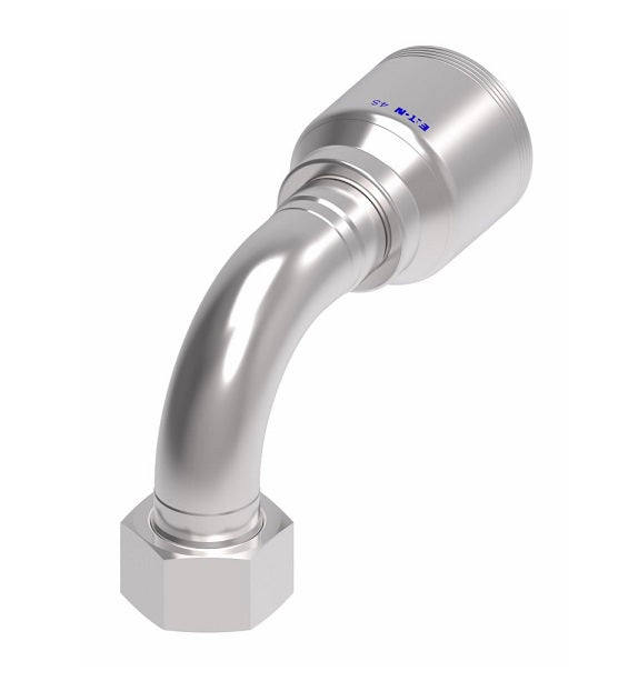 4SA20FRB20 Aeroquip by Danfoss | 4 Wire 4S Female ORS Swivel 90° Elbow (FRB) Crimp Fitting | -20 Female O-Ring Face Seal Swivel x -20 Hose Barb | Steel