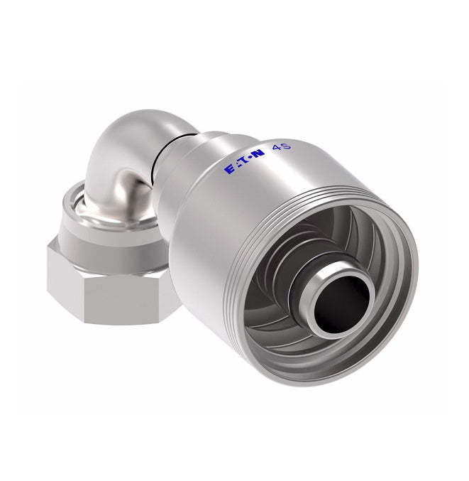 4SA12FRB12.048 Aeroquip by Danfoss | 4 Wire 4S Female ORS Swivel 90° Elbow (FRB) Crimp Fitting | -12 Female O-Ring Face Seal Swivel x -12 Hose Barb | Steel